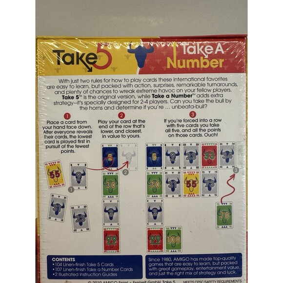 Games Take 5 & Take a Number Complete Games in  Take 5 is The 6 Nimmt! & - Picture 9 of 9